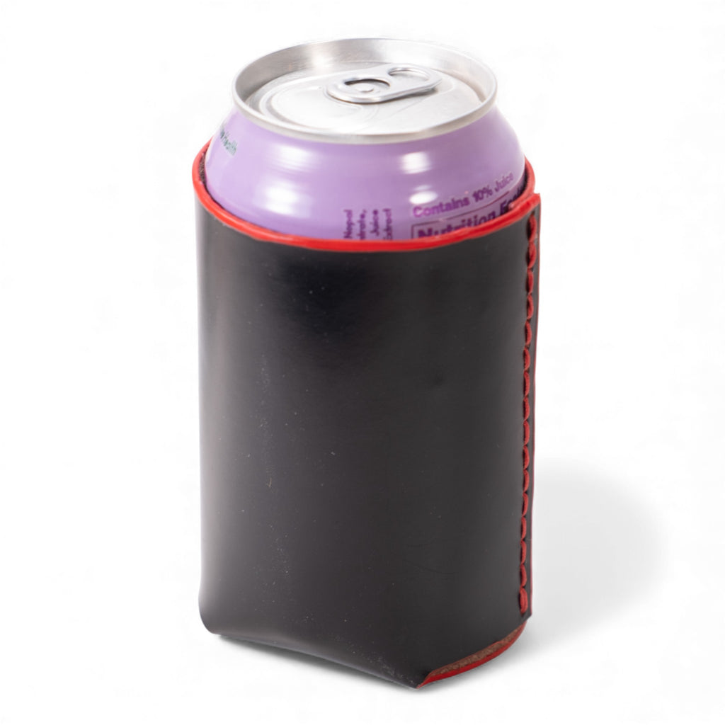 Black Leather Can Cooler