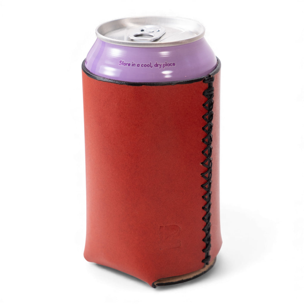Red Leather Can Cooler