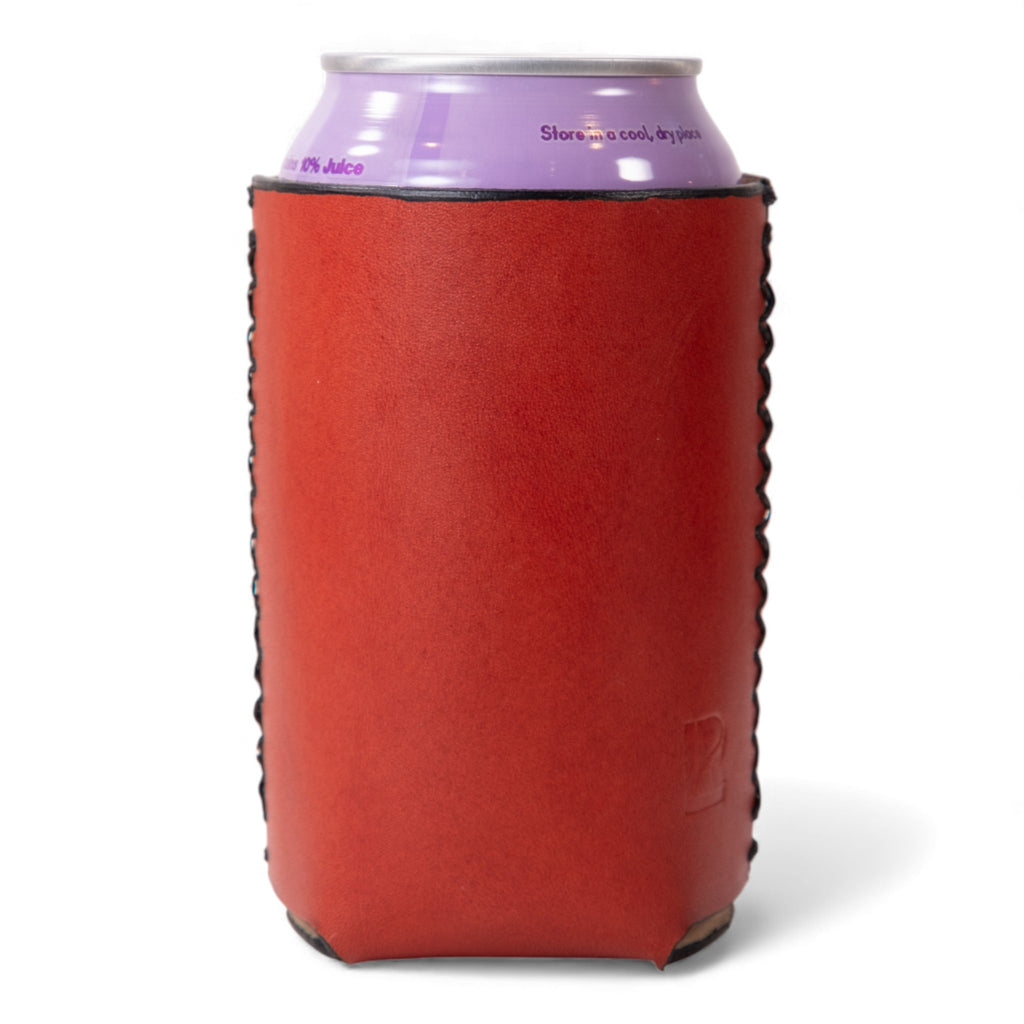 Red Leather Can Cooler