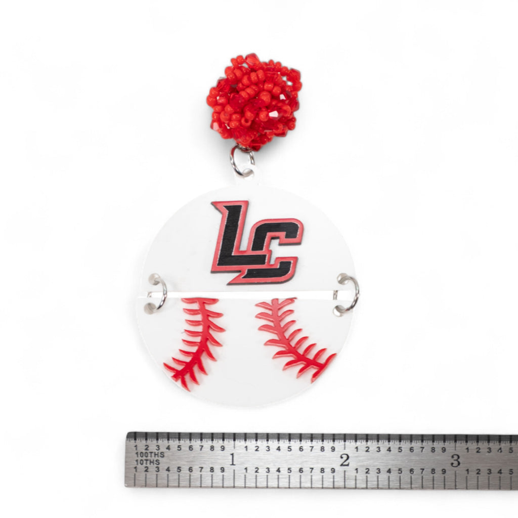 Lanier County Baseball Half Ball Earings