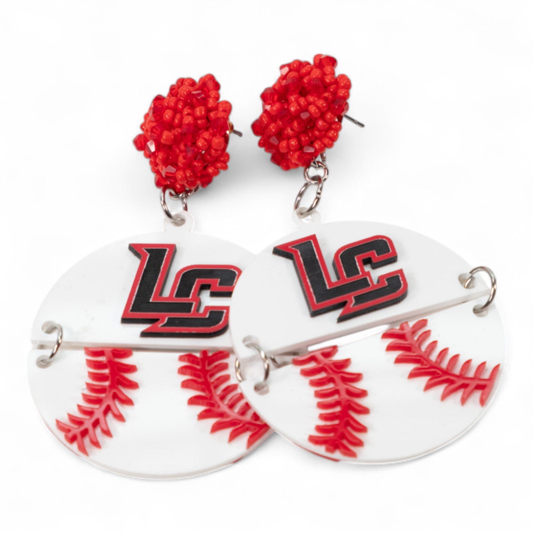 Lanier County Baseball Half Ball Earings