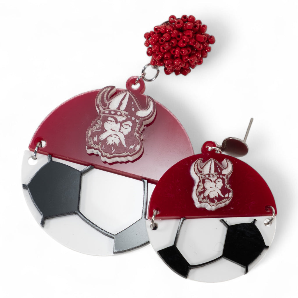 Lowndes County Soccer Half Ball Earings