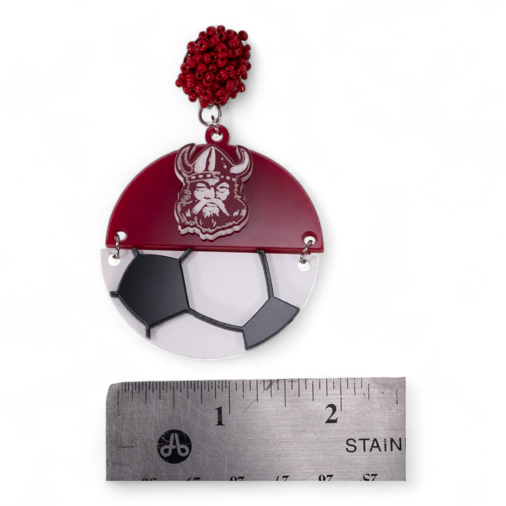 Lowndes County Soccer Half Ball Earings