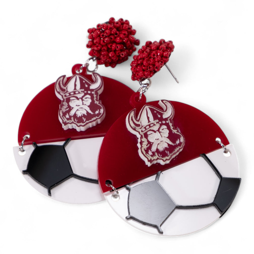 Lowndes County Soccer Half Ball Earings