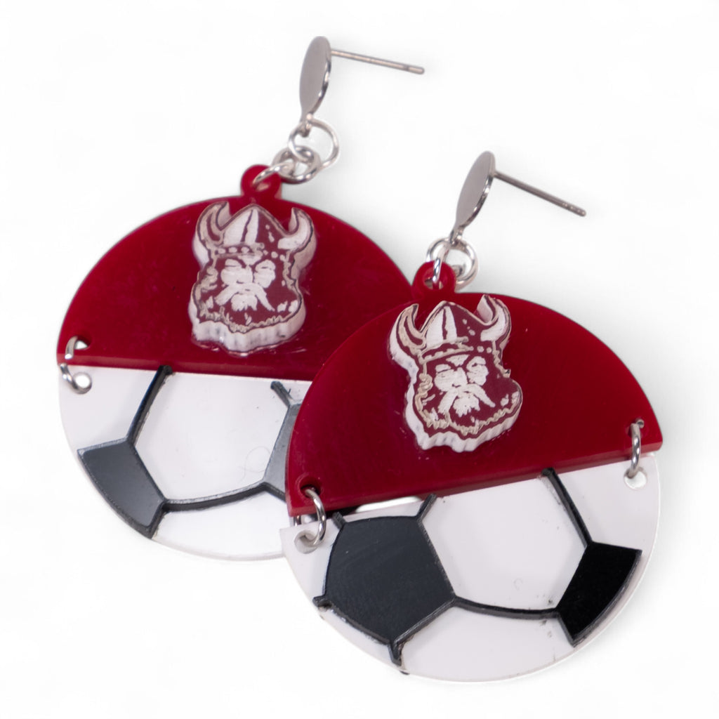 Lowndes County Soccer Half Ball Earings