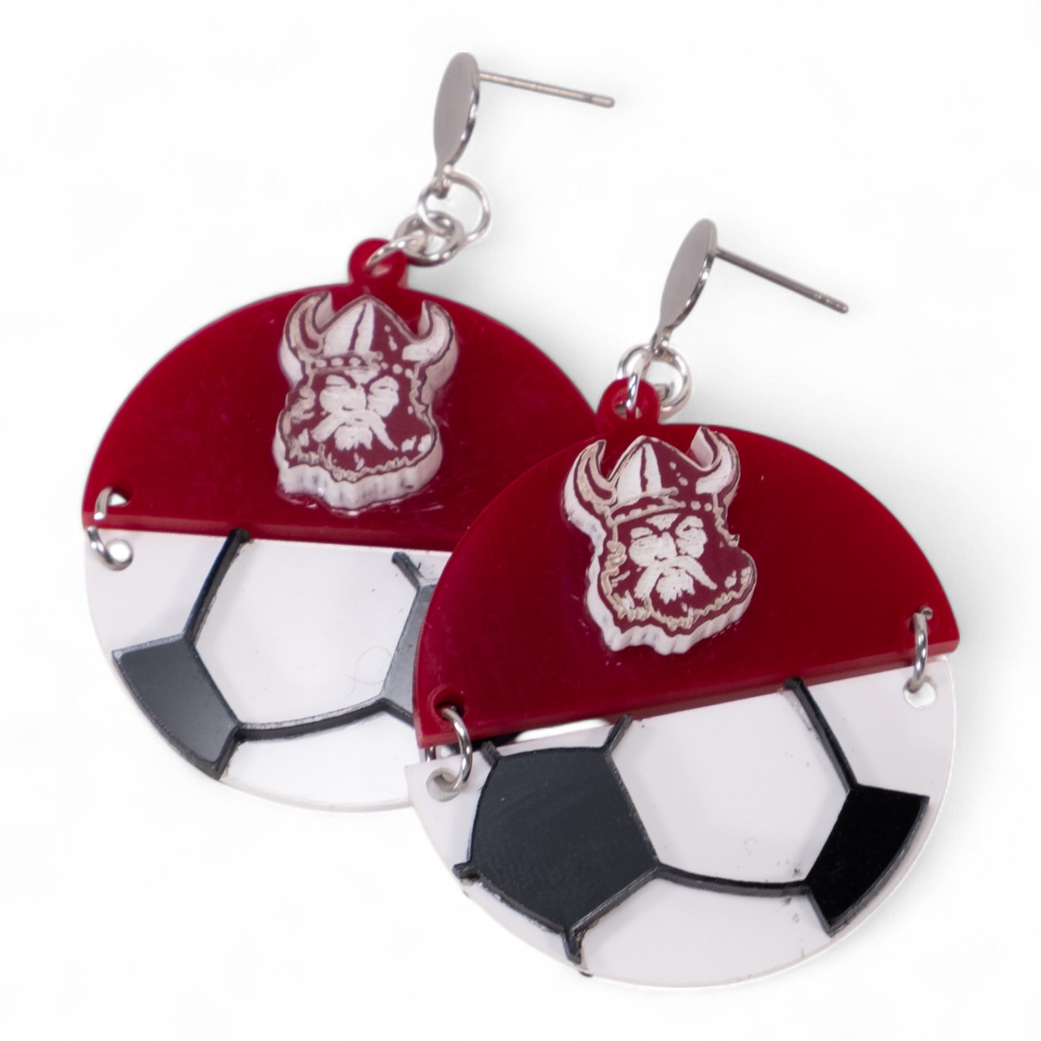 Lowndes County Soccer Half Ball Earings
