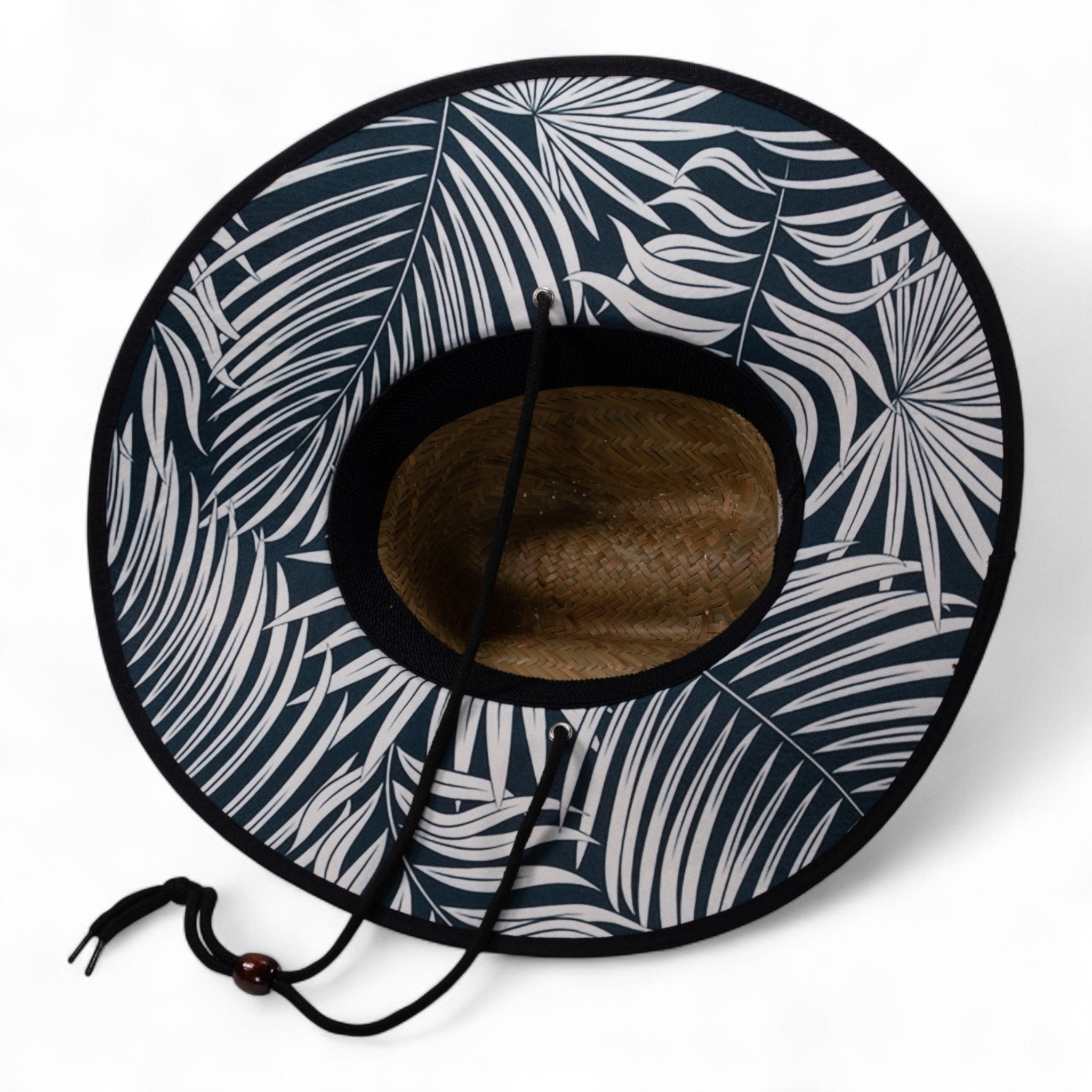 Straw Hat with Black Trim