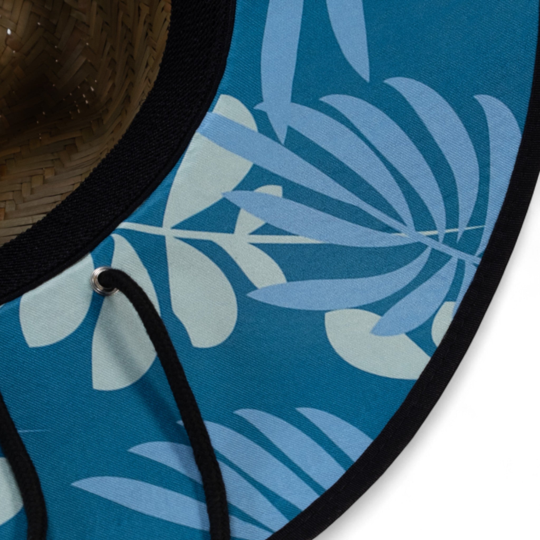 Straw Hat with Black Trim