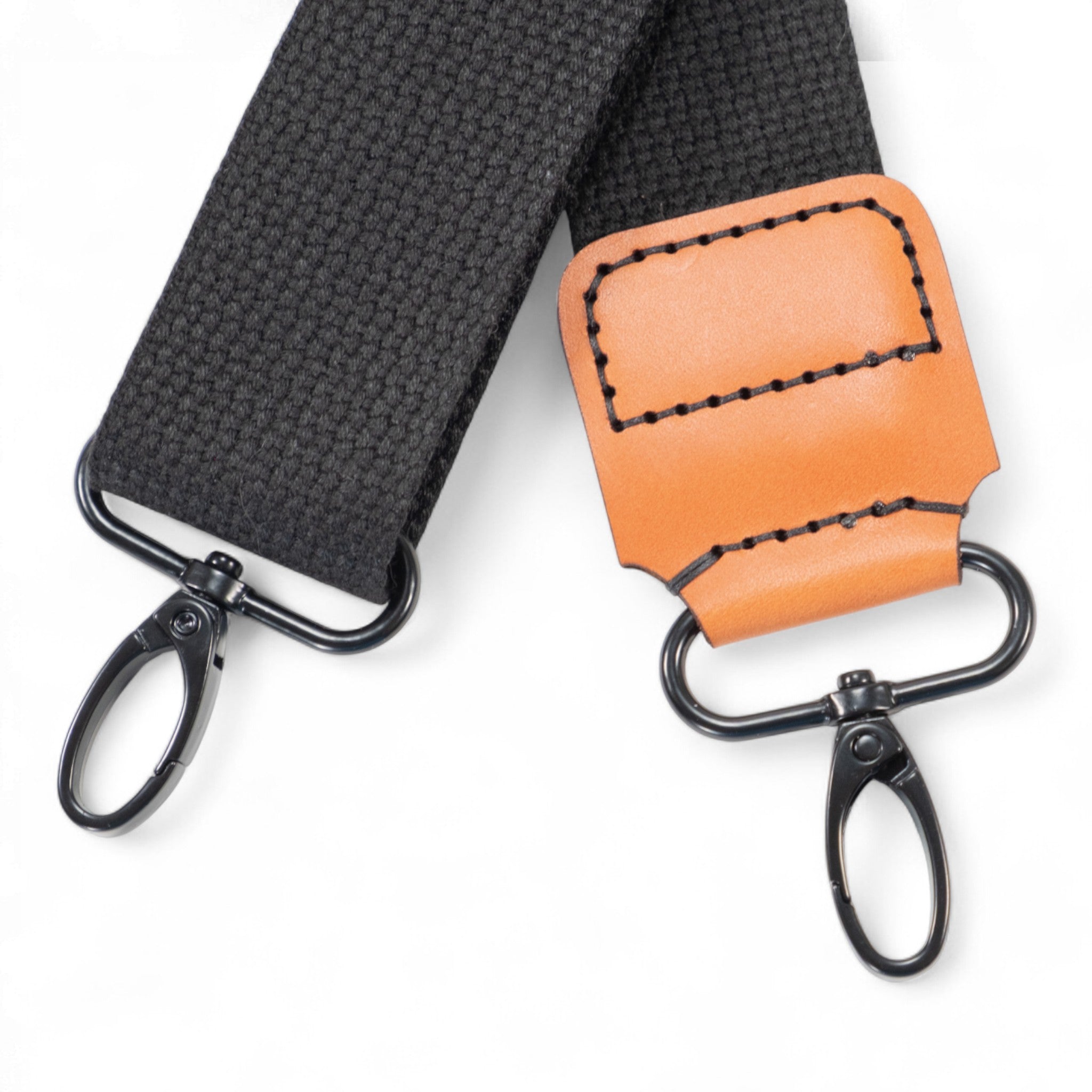 Black and Tan Cotton Webbing Purse Strap