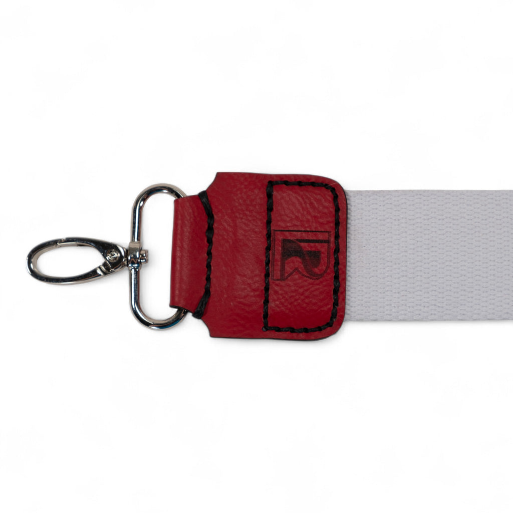 Red and White Cotton Webbing Purse Strap